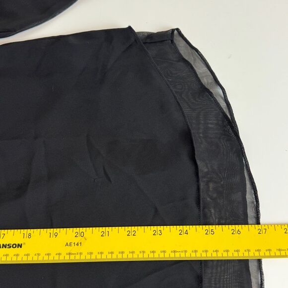 ECI NY Black Embellished Sheer Rhinestone Flower Top M - Picture 7 of 8